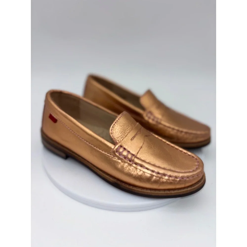 MARC JOSEPH New York Kids Penny‎ Loafer Shoe Rose Gold Leather NEW Toddler 12.5